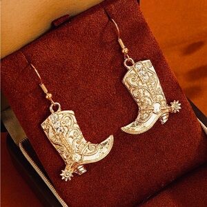 Vintage Western Cowboy Boot Drop Earrings NEW 🏷️
